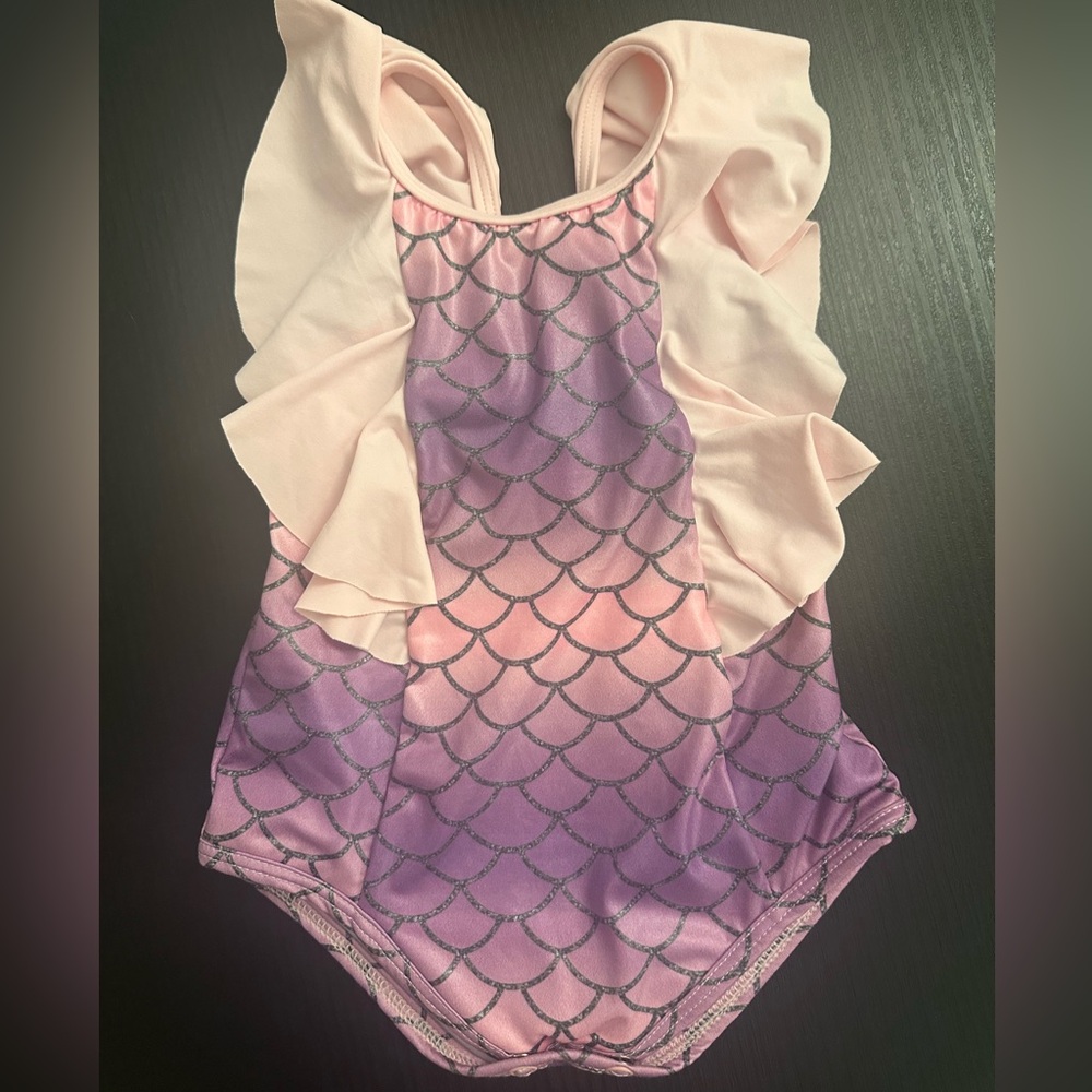 Pink and Purple Mermaid Kids One Piece bathing suit
